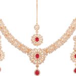 Touchstone Indian Bollywood enchanting floral diamond studded look Rhinestone embellished bridal designer jewelry necklace set for women in silver or white tone.
